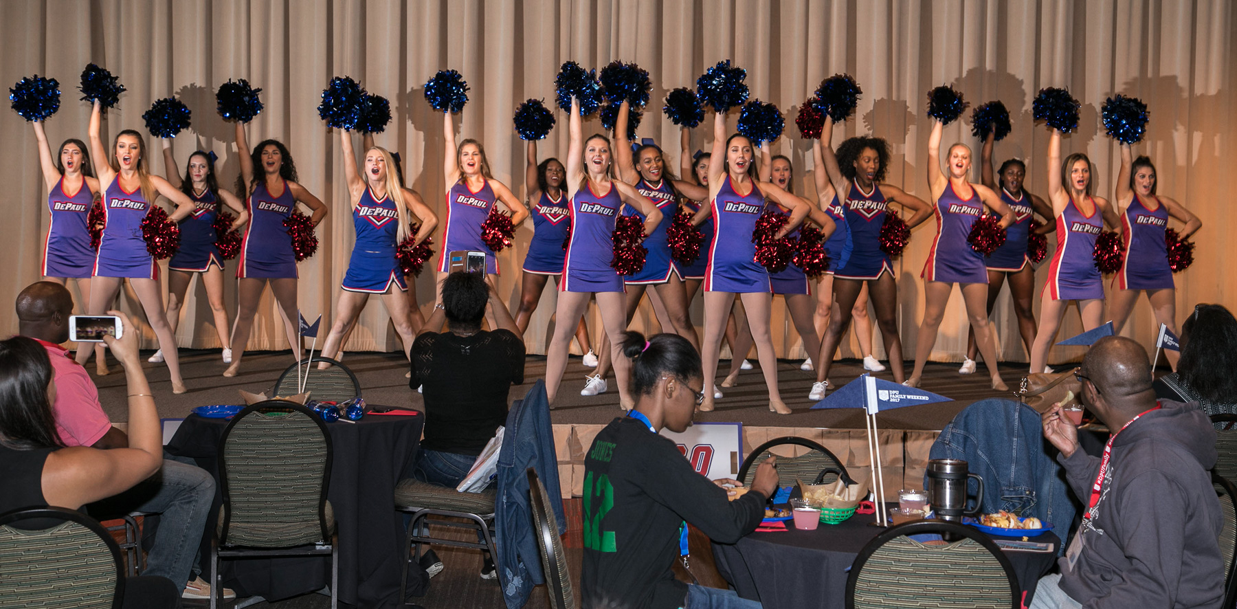 Members of the DePaul University Dance and Cheer Teams perform for students and their families. (DePaul University/Jamie Moncrief)